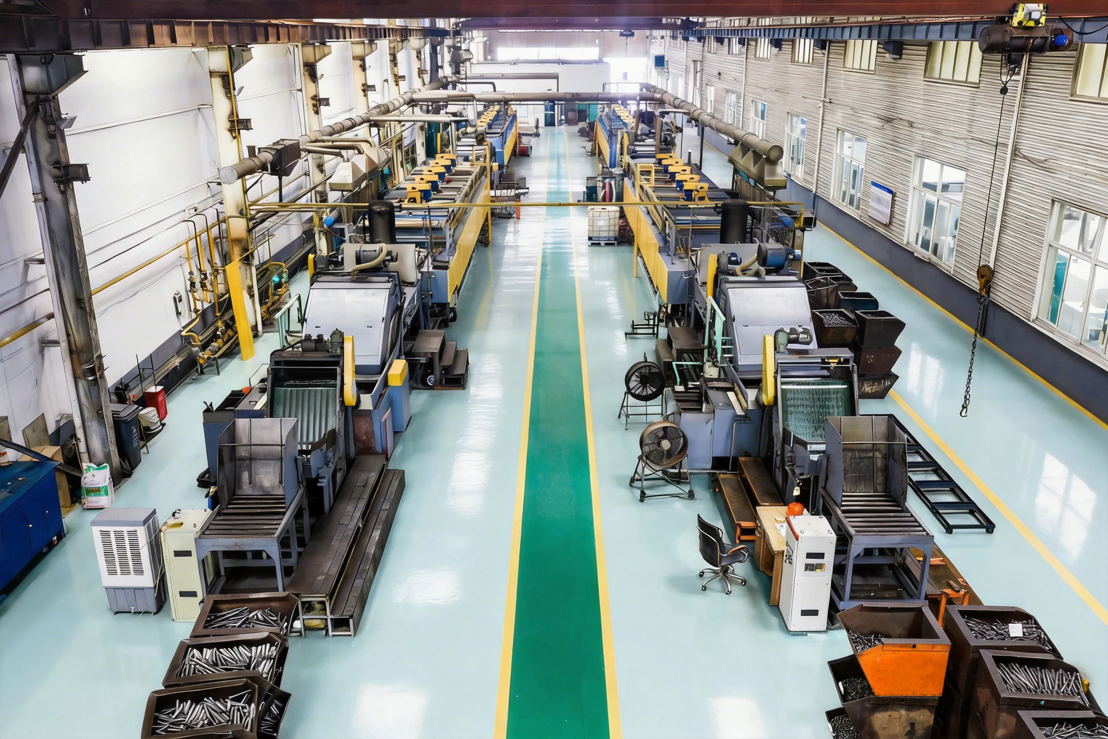 Heat treatment furnaces and process lines inside the factory