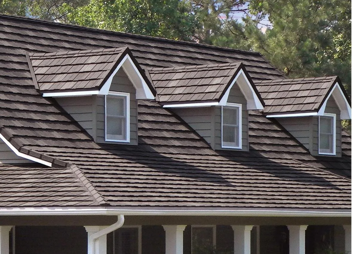 Stone coated metal roof applied on a villa project